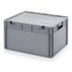 AED86.42 full bin with lid and open handles - 800x600x440 mm